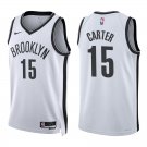 Nets #15 Vince Carter White Swingman Jersey
