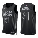 Nets #21 Noah Clowney Black Statement Swingman Jersey