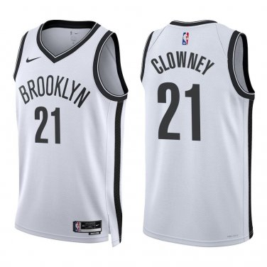Nets #21 Noah Clowney White Swingman Jersey