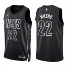 Nets #22 Jalen Wilson Black Statement Swingman Jersey