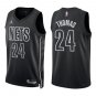 Nets #24 Cam Thomas Black Statement Swingman Jersey