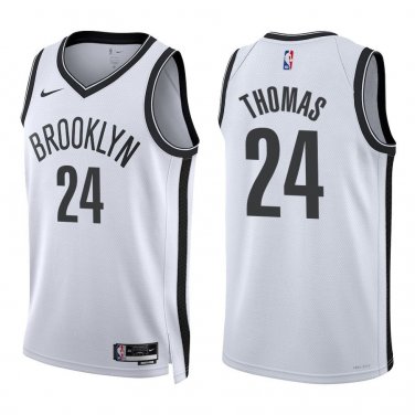 Nets #24 Cam Thomas White Swingman Jersey