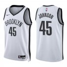 Nets #45 Keon Johnson White Swingman Jersey