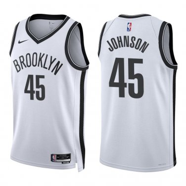 Nets #45 Keon Johnson White Swingman Jersey