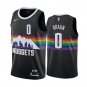 Nuggets #0 Christian Braun Black Rainbow Swingman Jersey