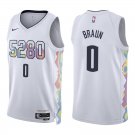 Nuggets #0 Christian Braun White City Swingman Jersey
