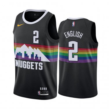 Nuggets #2 Alex English Black Rainbow Swingman Jersey