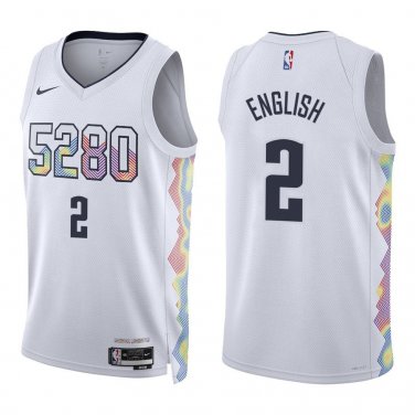 Nuggets #2 Alex English White City Swingman Jersey