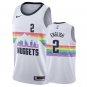 Nuggets #2 Alex English White Rainbow Swingman Jersey