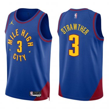 Nuggets #3 Julian Strawther Royal Blue Swingman Jersey