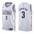 Nuggets #3 Julian Strawther White City Swingman Jersey