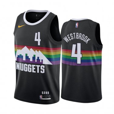 Nuggets #4 Russell Westbrook Black Rainbow Swingman Jersey