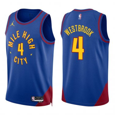 Nuggets #4 Russell Westbrook Royal Blue Swingman Jersey