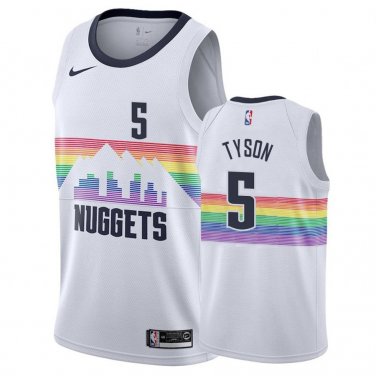 Nuggets #5 Hunter Tyson White Rainbow Swingman Jersey