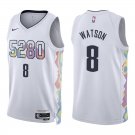 Nuggets #8 Peyton Watson White City Swingman Jersey
