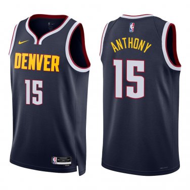 Nuggets #15 Carmelo Anthony Navy Swingman Jersey