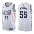 Nuggets #55 Dikembe Mutombo White City Swingman Jersey