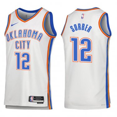 Oklahoma City Thunder #12 Thomas Sorber White Jersey