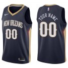 Pelicans #00 Custom Name And Number Navy Swingman Jersey