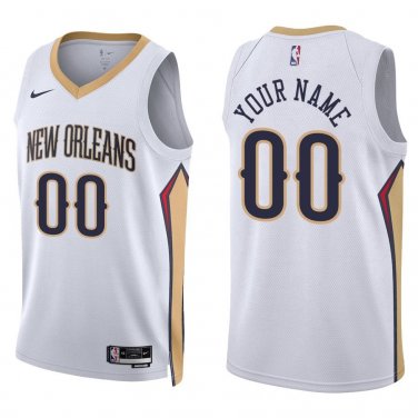 Pelicans #00 Custom Name And Number White Swingman Jersey