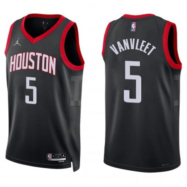 Rockets #5 Fred VanVleet Black Statement Swingman Jersey