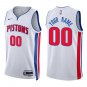 Pistons #00 Custom Name And Number White Swingman Jersey