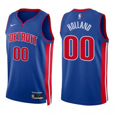 Pistons #00 Ron Holland Royal Blue Swingman Jersey