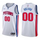 Pistons #00 Ron Holland White Swingman Jersey