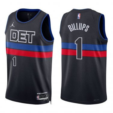 Pistons #1 Chauncey Billups Black Statement Swingman Jersey