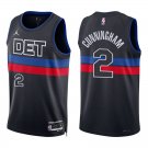 Pistons #2 Cade Cunningham Black Statement Swingman Jersey