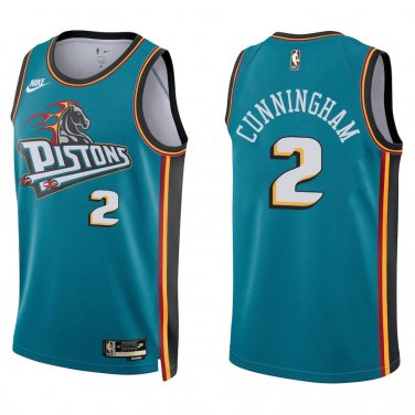 Pistons #2 Cade Cunningham Teal Swingman Jersey