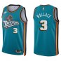 Pistons #3 Ben Wallace Teal Swingman Jersey