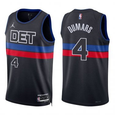 Pistons #4 Joe Dumars Black Statement Swingman Jersey