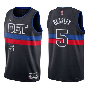 Pistons #5 Malik Beasley Black Statement Swingman Jersey