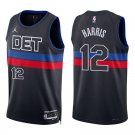Pistons #12 Tobias Harris Black Statement Swingman Jersey