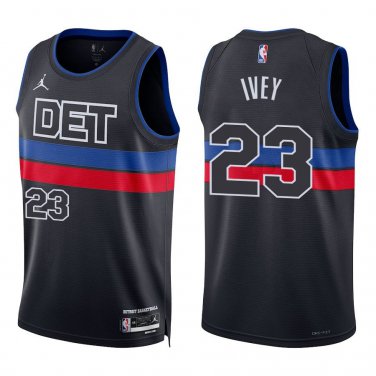 Pistons #23 Jaden Ivey Black Statement Swingman Jersey