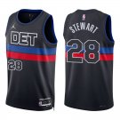 Pistons #28 Isaiah Stewart Black Statement Swingman Jersey