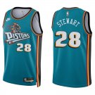 Pistons #28 Isaiah Stewart Teal Swingman Jersey