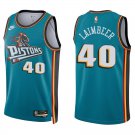Pistons #40 Bill Laimbeer Teal Swingman Jersey