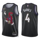 Raptors #4 Scottie Barnes Black City Swingman Jersey