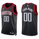 Rockets #00 Custom Name And Number Black Statement Swingman Jersey