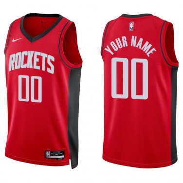 Rockets #00 Custom Name And Number Red Swingman Jersey