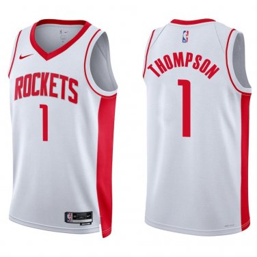 Rockets #1 Amen Thompson White Swingman Jersey