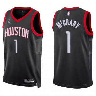 Rockets #1 Tracy McGrady Black Statement Swingman Jersey