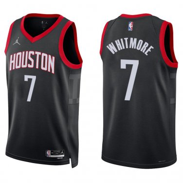 Rockets #7 Cam Whitmore Black Statement Swingman Jersey