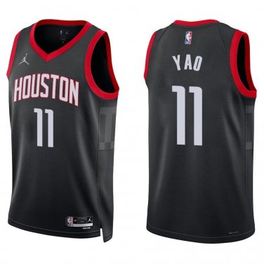 Rockets #11 Yao Ming Black Statement Swingman Jersey