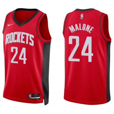 Rockets #24 Moses Malone Red Swingman Jersey