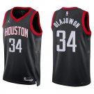 Rockets #34 Hakeem Olajuwon Black Statement Swingman Jersey