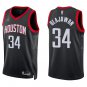 Rockets #34 Hakeem Olajuwon Black Statement Swingman Jersey