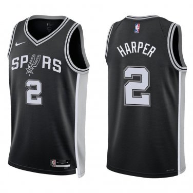 San Antonio Spurs #2 Dylan Harper Black Jersey